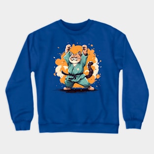 karate cat Crewneck Sweatshirt